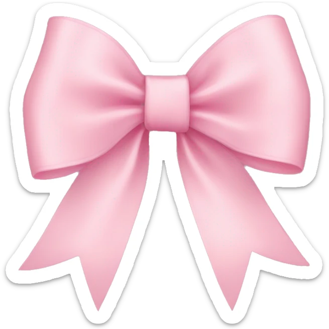 light pink ribbon bow sticker