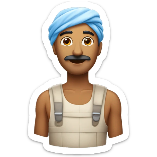 Un hombre de la India con un gran Tarro agrietado en su cabeza, impidiéndole ver. sticker