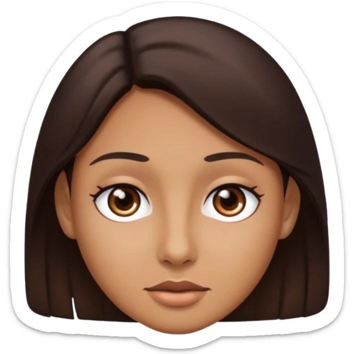 Tan skin dark brown hair dark eyes  sticker