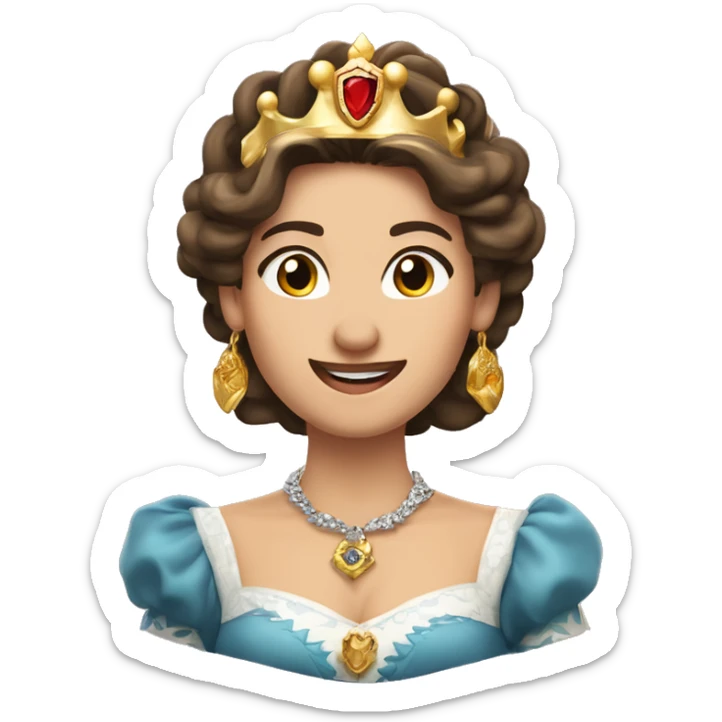 Una leon  fuerte rugiendo ,  alegre y elegante de pcon corona de brillo de Reyna  sticker