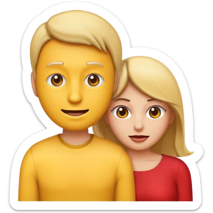 An emoji man behind an emoji women in a way that it seems that he's giving her backshots sticker