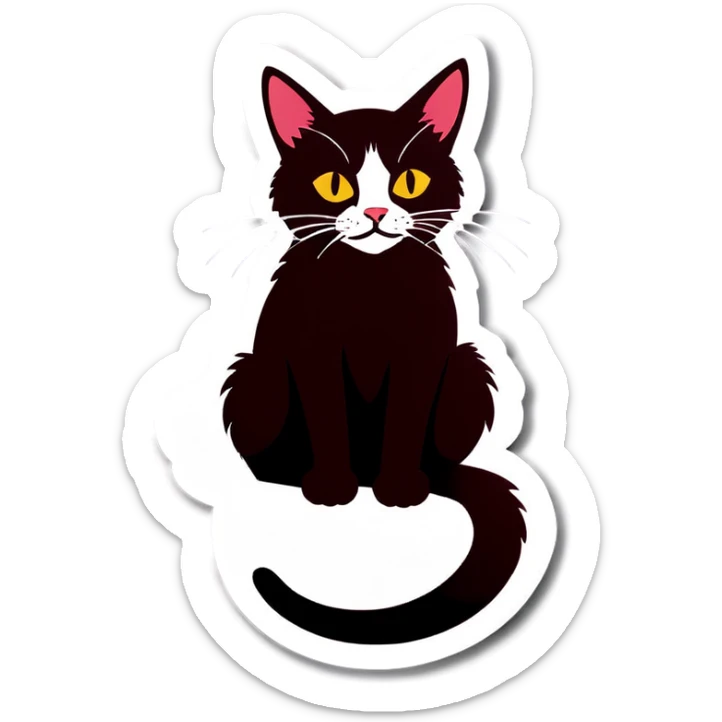 Cat sitting on a lap sticker