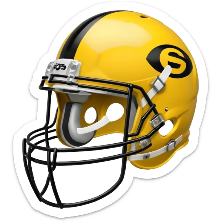 College football player helmet in yellow color sticker