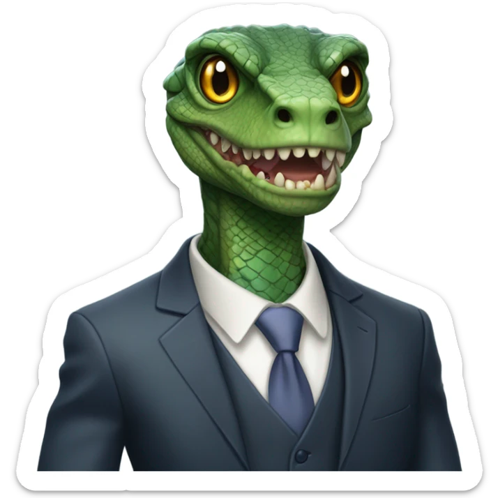 reptilian in suit sticker