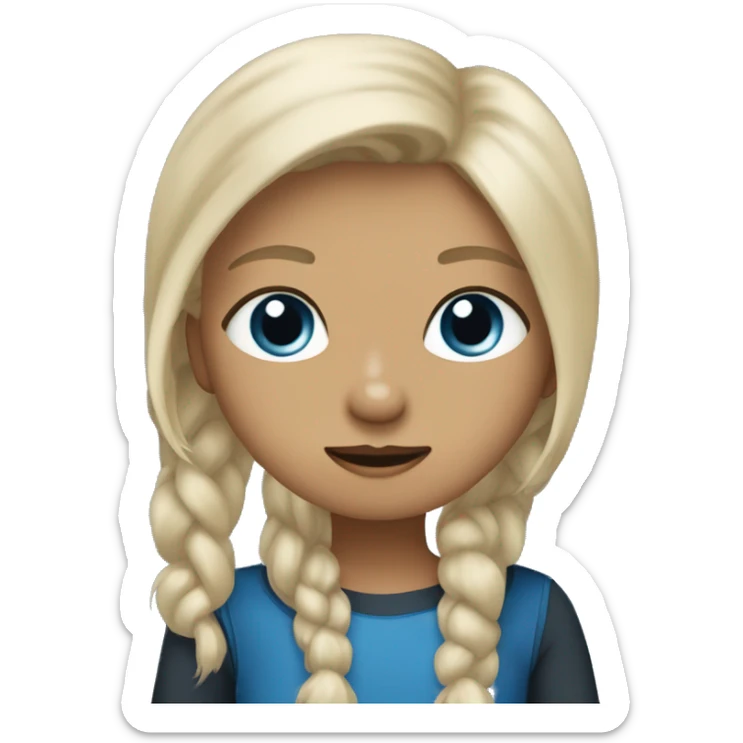 Black Yorkshire Terrierer with Beige Head hold by a Girl with Blonde Hair and Blue eyes sticker