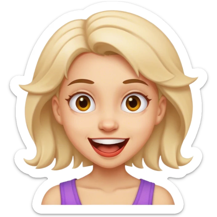 Human version of this emoji 😛 crazier but happy, but a girl sticker