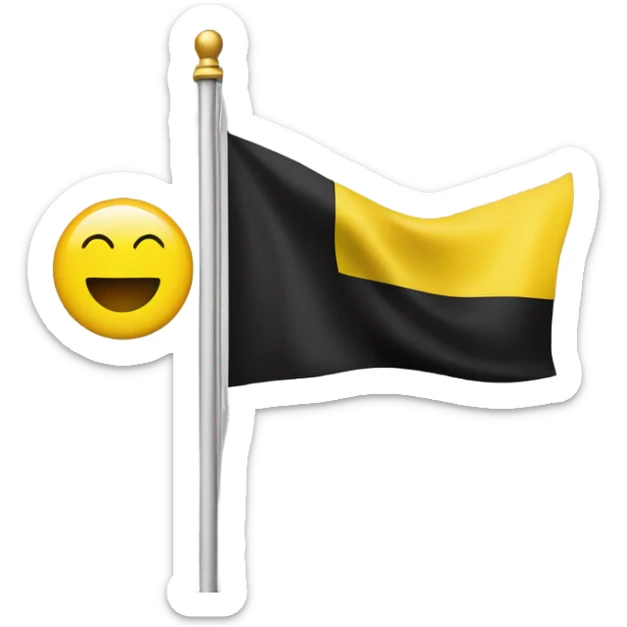 Flag with black at the top, a yellow circle in the middle and black at the bottom ￼ sticker