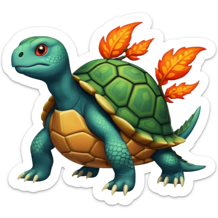 Turtle-Salandit-Salamence-Turtwig-Fakémon-fusion-hybrid-creature sticker