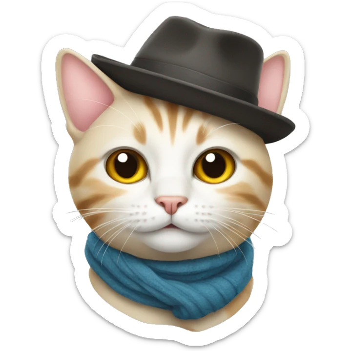 Cat wearing a hat sticker