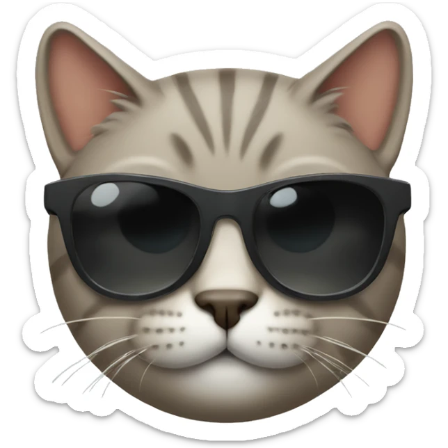 Cat with sunglasses sticker