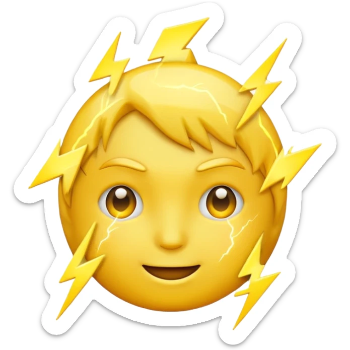 Lightning face emoji sticker