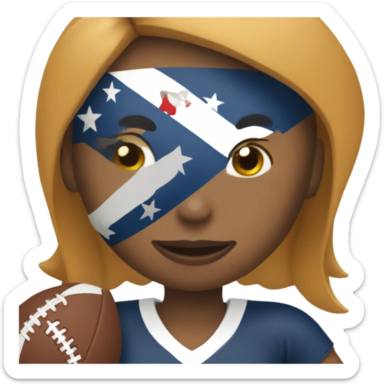 girl with a ball of flag football sticker