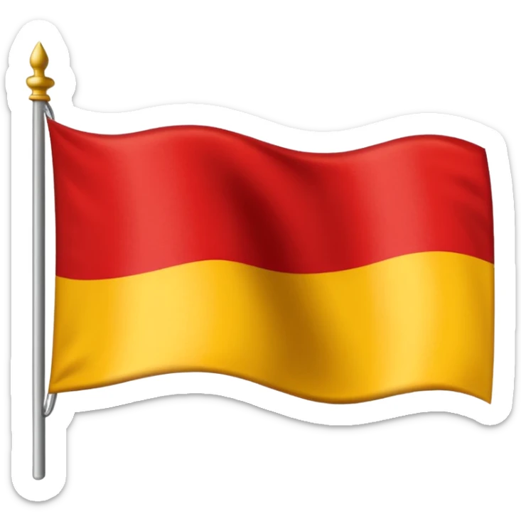 Crear una bandera con franja roja, amarilla y negra del mismo tamaño inspirada en la de Alemania sticker