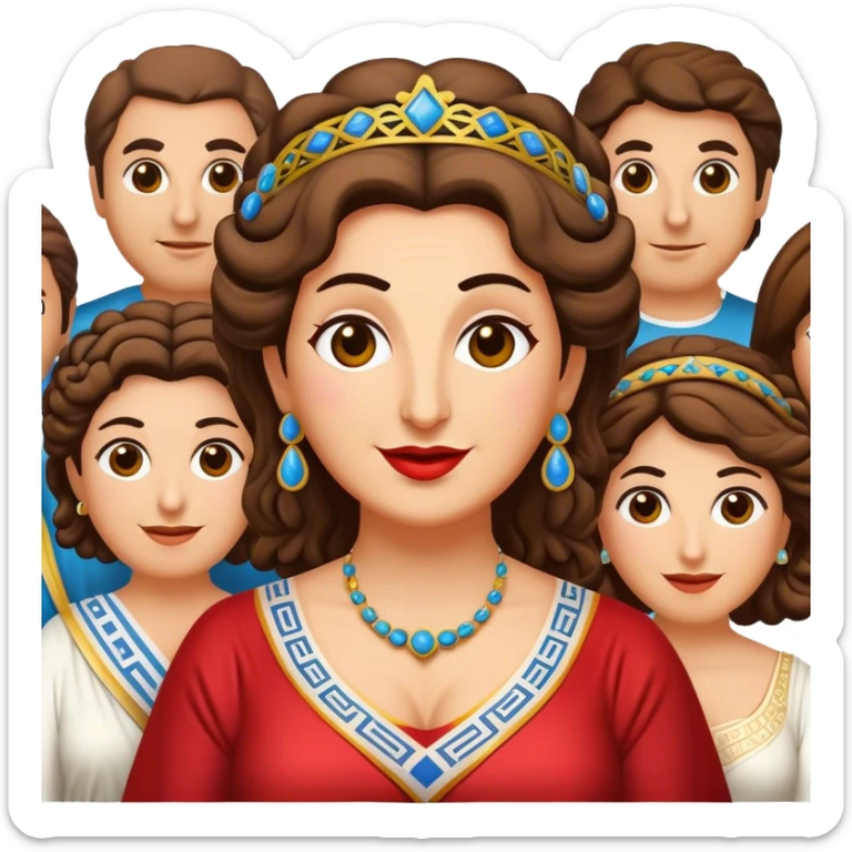 Cinematic Realistic My Big Fat Greek Wedding Pop Culture Emoji, depicting a vibrant celebration of Greek culture rendered with lively textures and festive lighting. sticker