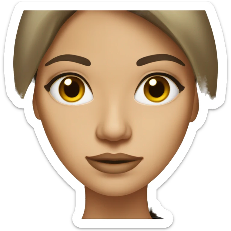 Woman lawyer with long brown hair and light olive skin and brown eyes and long eyelashes sticker