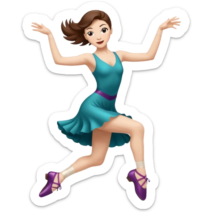 Jazz dancer white with brown hair wearing jazz shoes sticker