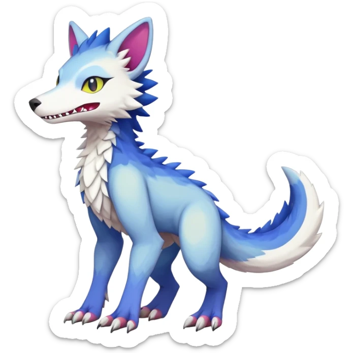 Colorful Kawaii Sergal-Trico FurSona Fakemon Full Body sticker