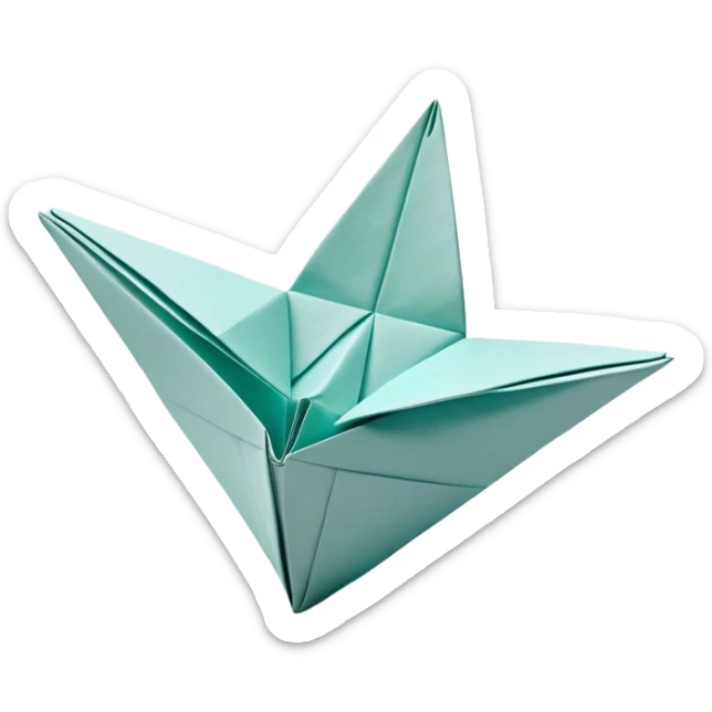 Cinematic Realistic depiction of an elegant origami creation, rendered with delicate paper textures and intricate folds, set on a minimalist background with soft, diffuse lighting that accentuates its artistic precision sticker