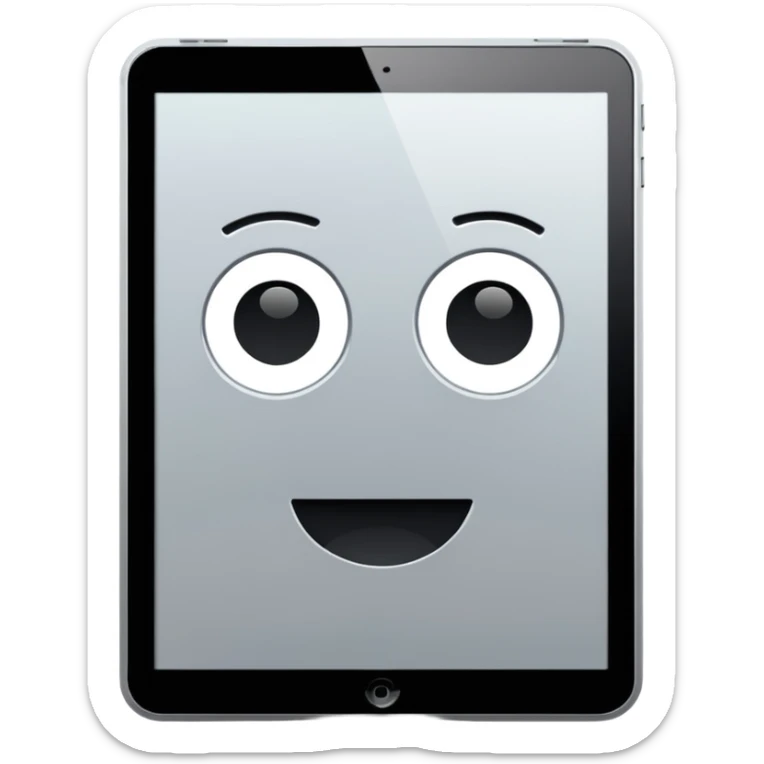 modern new iPad, minimal, flat, in the style of the Apple phone emoji sticker