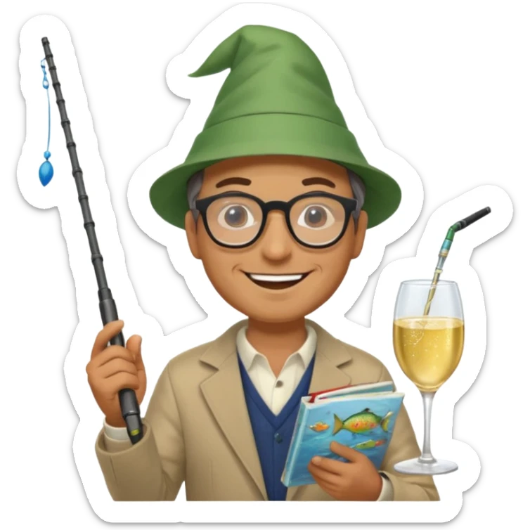 Male accountant loves fishing  movies and comics and is Italian sticker