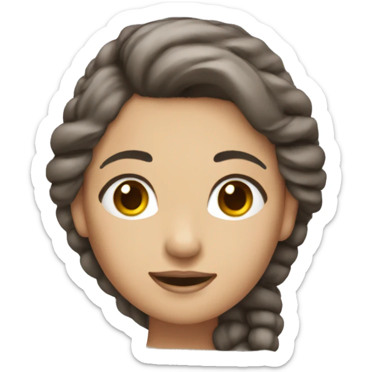 woman with brow hair,pretty hairband and cmera sticker