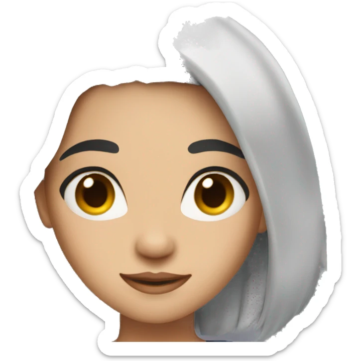 girl with black hair close up sticker