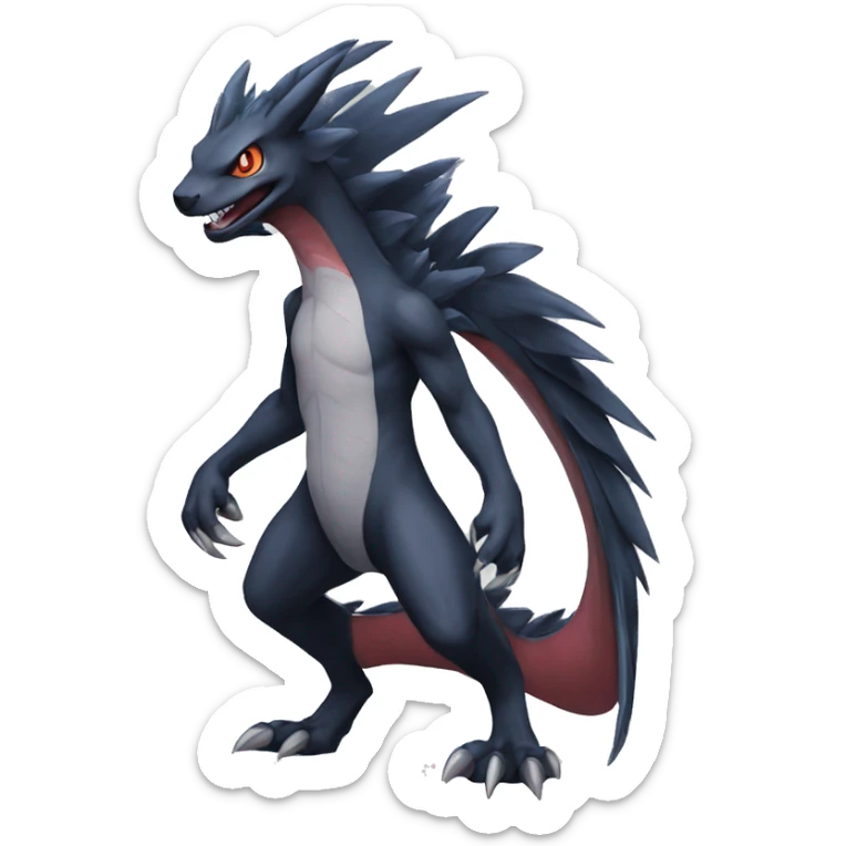 Edgy Cool Nargacuga-Pokémon-Fakémon Full Body High Quality sticker