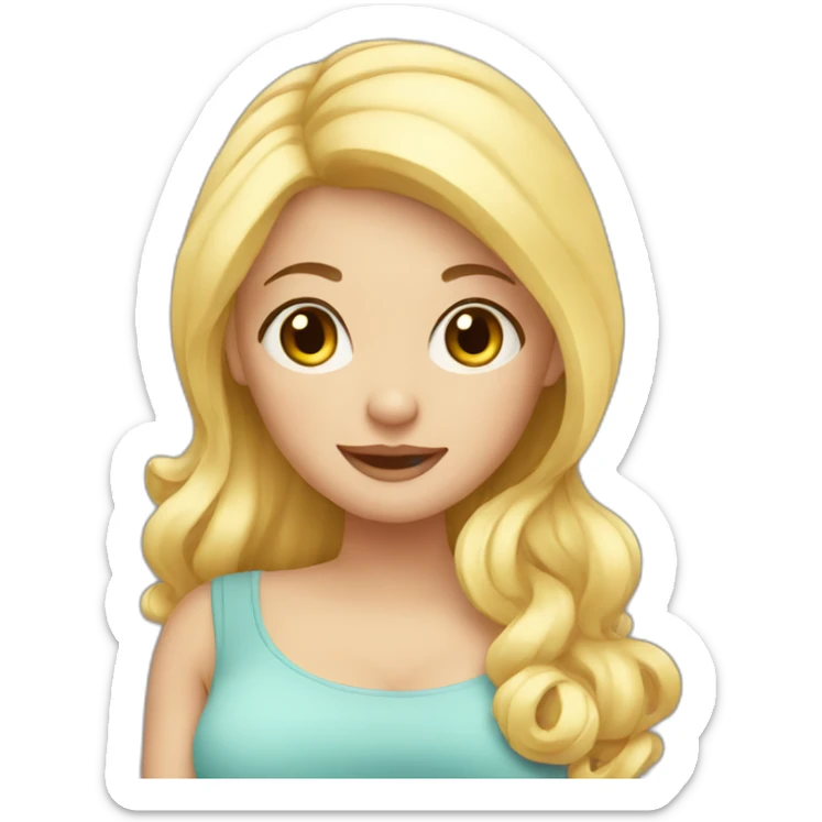 adorable pregnant blond  sticker
