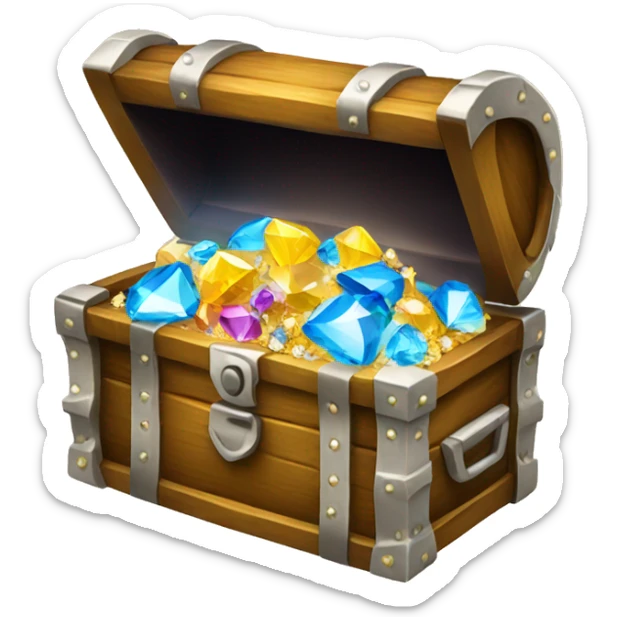 Treasure chest with diamonds sticker