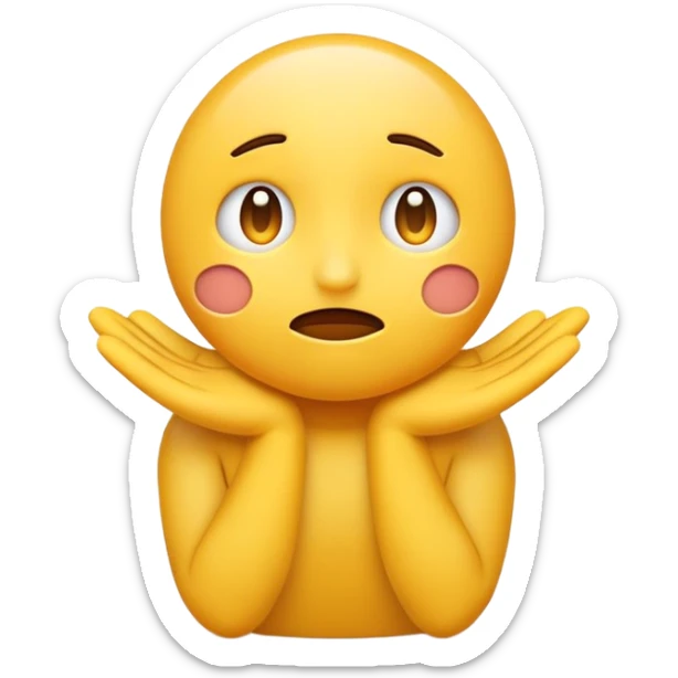 A yellow emoji with his legs connecting to his head shrugging in confusion sticker