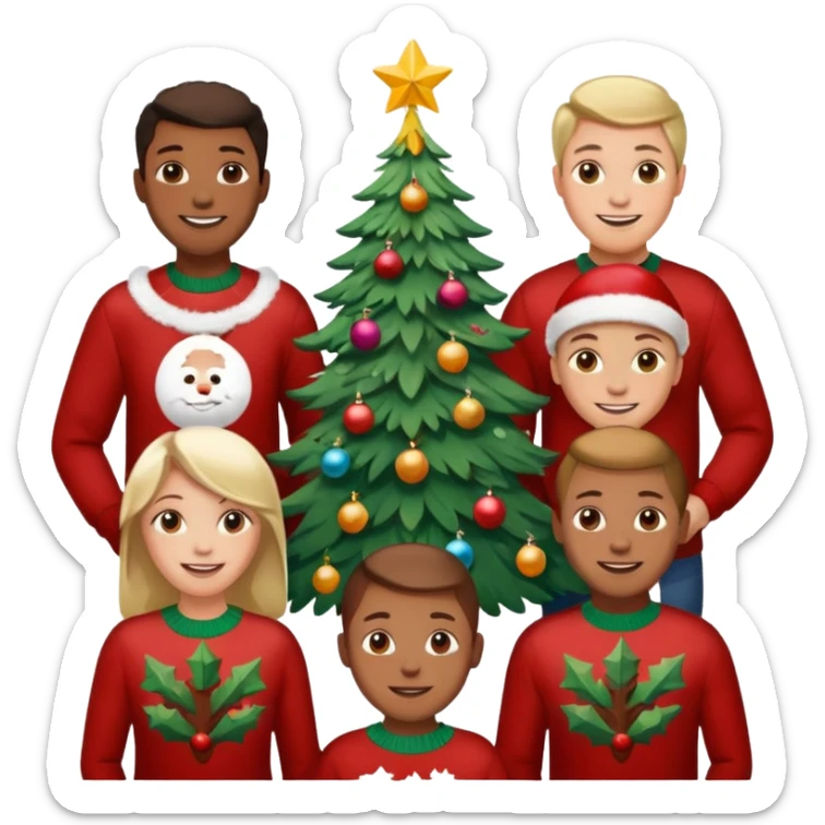 Merry Christmas emoji with my family photo sticker