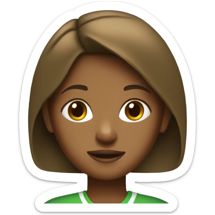 A brown skin girl with a green tennis outfit  sticker