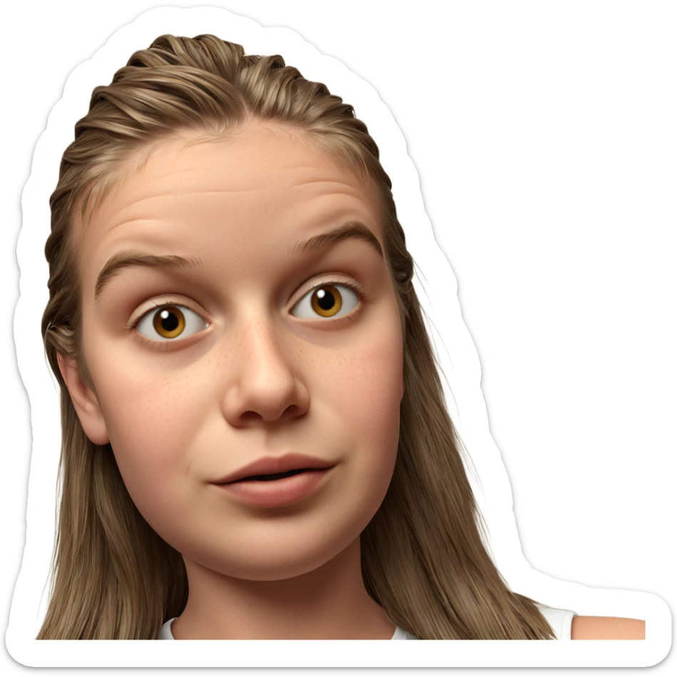 boy with brown hair portrait sticker