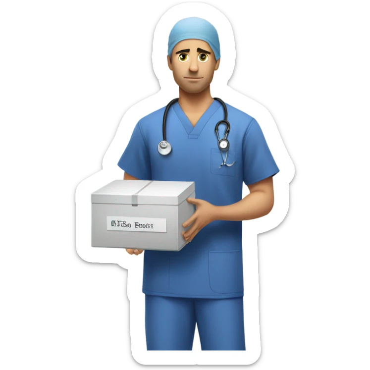 White guy who is a doctor getting rid of a box of taekwondo trophies sticker