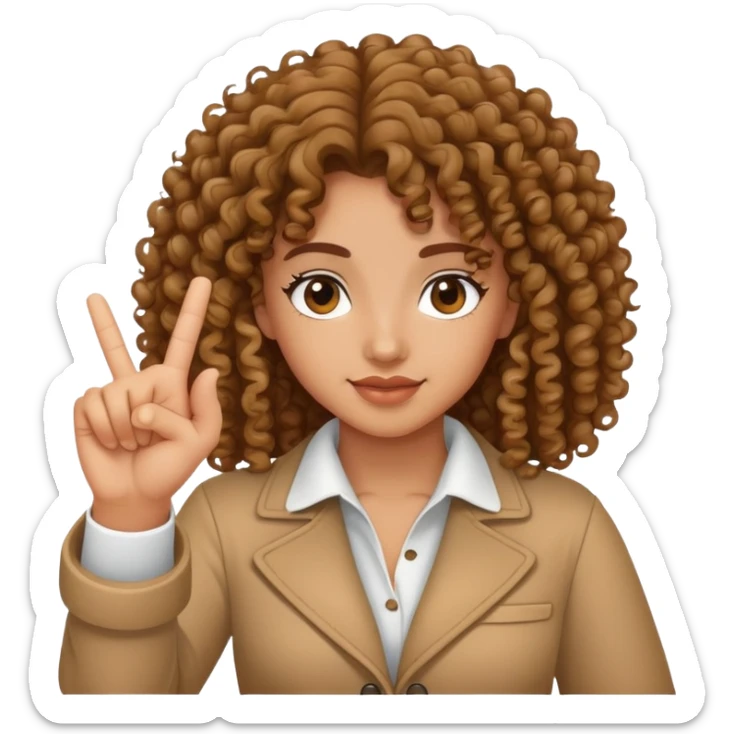 West side hand sign a girl with curly hair ￼ sticker