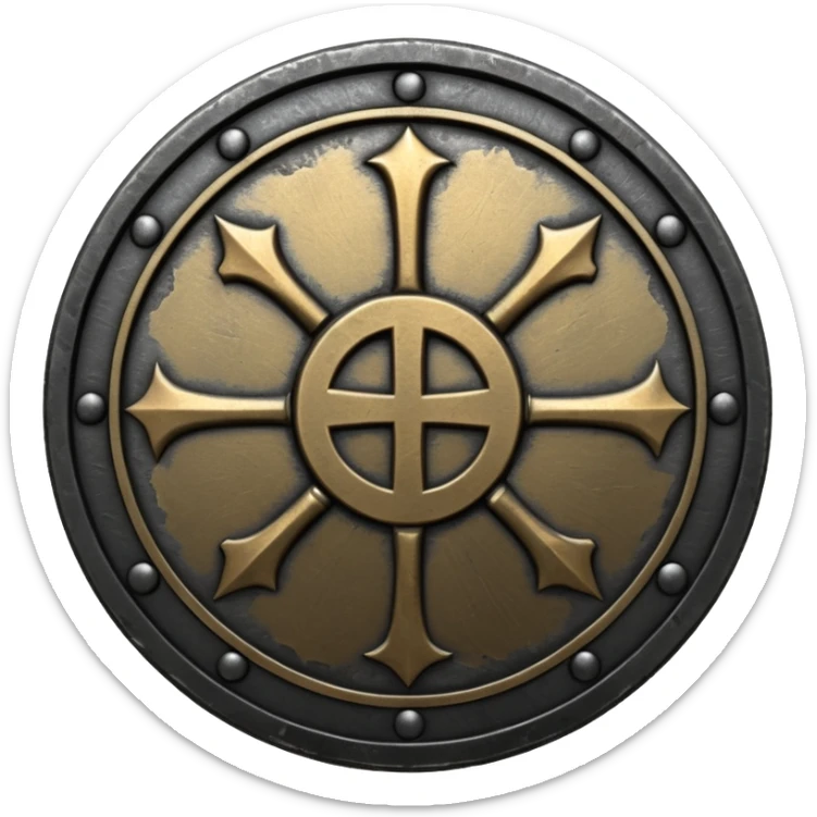 Minimal emoji, gothic metal coin made of black steel, engraved number FORTUNA at the center, ancient industrial aesthetic, worn metal texture, no glow, no neon, flat emoji design, centered, transparent background sticker