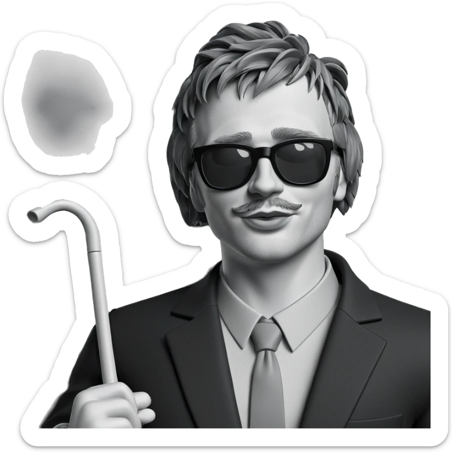 dapper gentleman in monochrome sticker