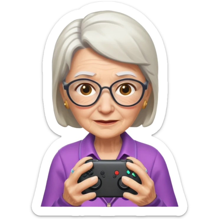 Granny playing fortnite sticker