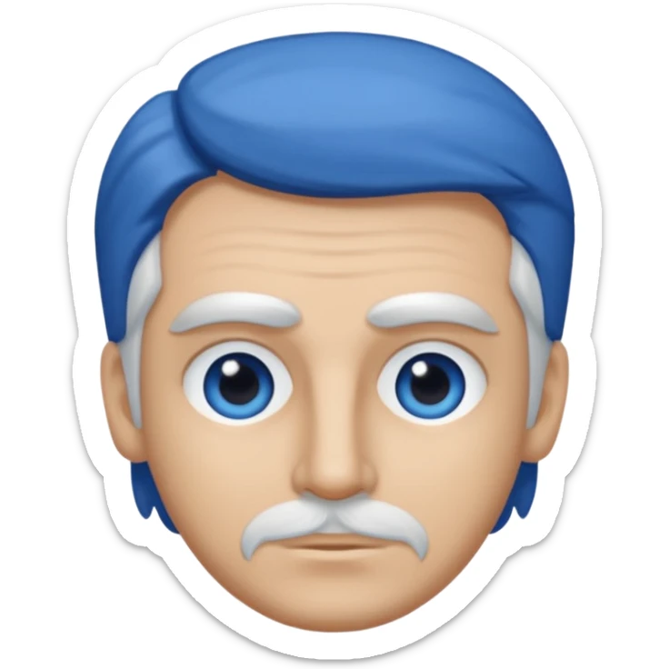 ahora hazme una hombre blanco viejito con el pelo corto y cafe oscuro sticker