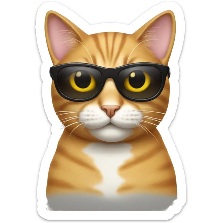Cat with sunglasses sticker