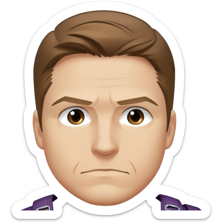 hawkeye clint barton portrait marvel, brown hair from captain america: civil war sticker