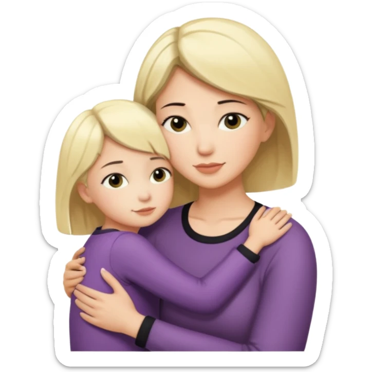 Love of short black haired mother for blonde daughter  sticker