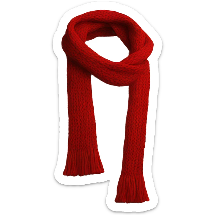 Knitted Scarf red sticker