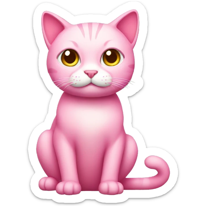Pink cat sticker