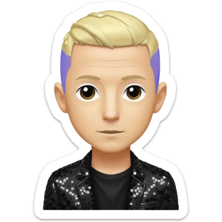 Chester Bennington from Linkin Park with blonde hair, black sequin outfit sticker