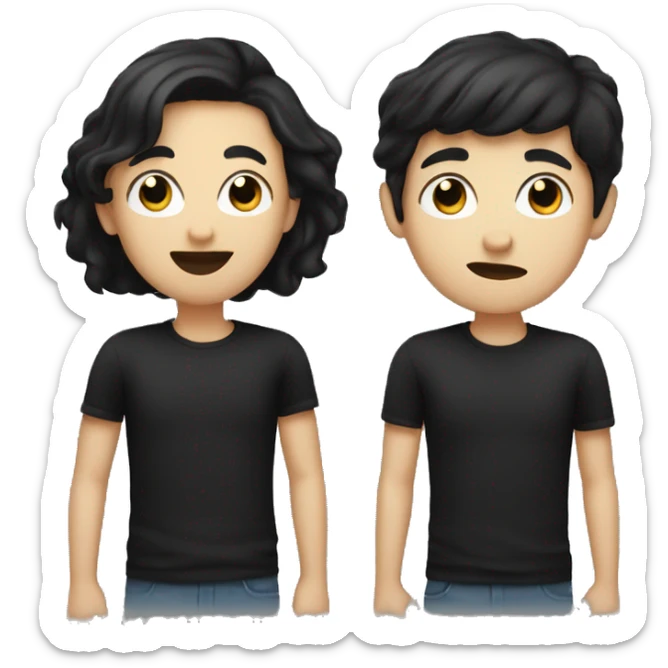 White person with black hair and black shirt giving a kiss gesture facing the screen  sticker