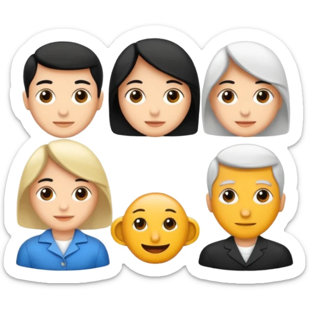 Kız karekterler beyaz tenli 3 kız biri kıvırcık biri kısa dalgalı bir uzun dalgalı sticker