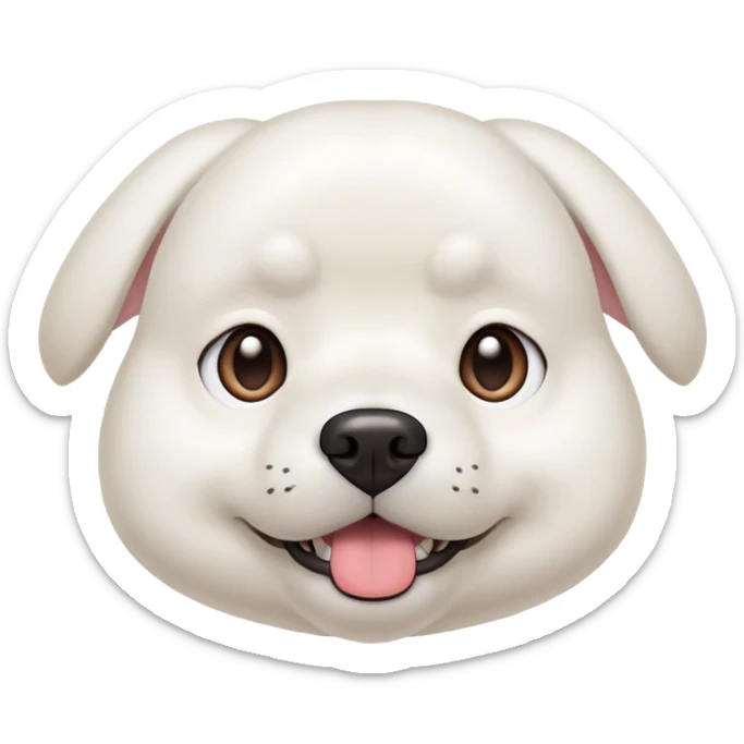 white colored dog pet name shiro inspired from japanese animated show shinchan sticker