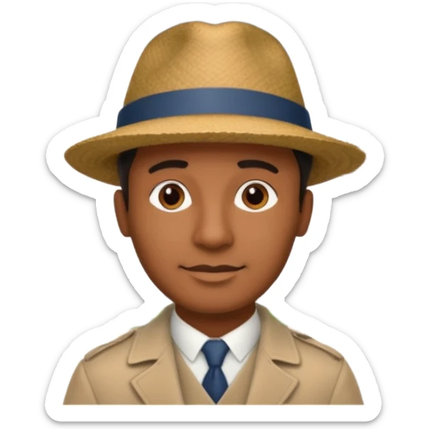 Homme. Créole réunionnais avec chapeau tour eifeil sticker