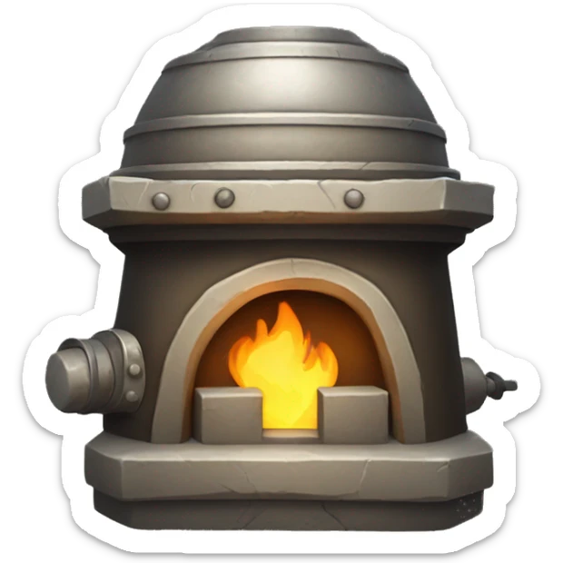 A alchemy furnace emoji,like shopify logo that creates money  sticker
